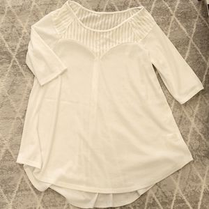 White sleeved pinkblush maternity blouse